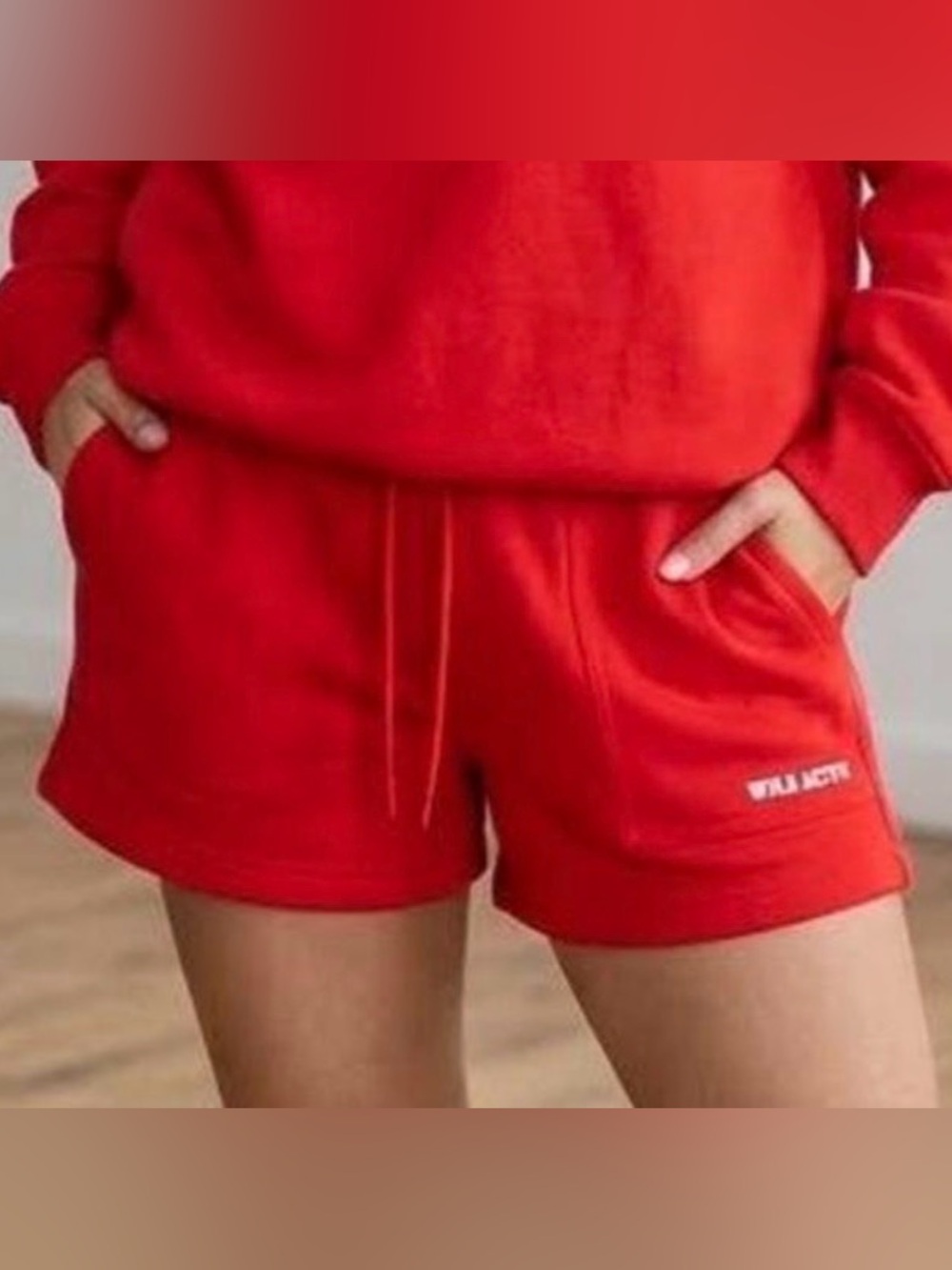 Wilo the Label - Wilo Active Red Drawstring Lounge Sweat Shorts
